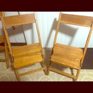 Snyder Oak Wooden Folding Chairs